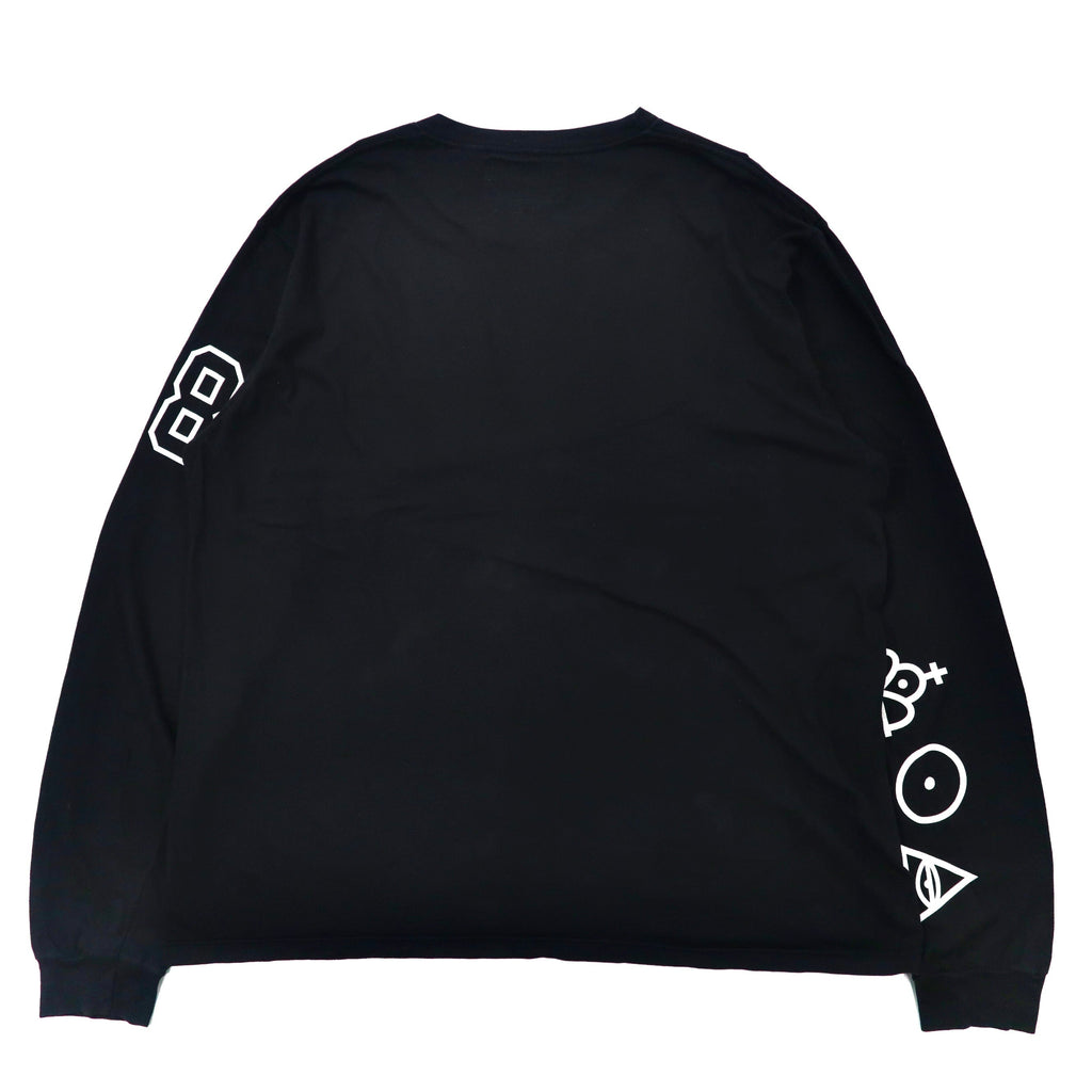 GUNS GERMS STEAL (GGS) T-shirt a maniche lunghe oversize XL, nera, in cotone, stampata, made in USA