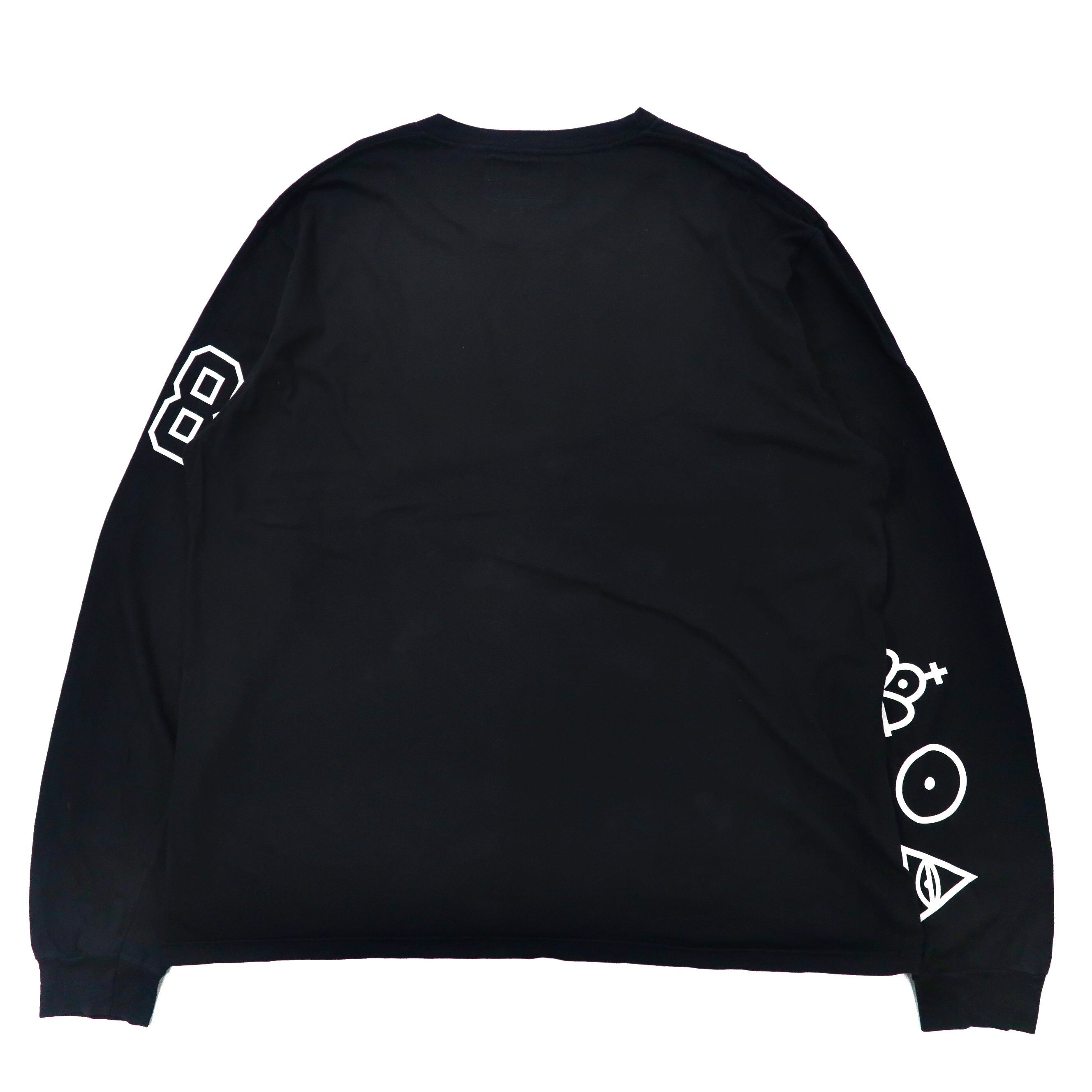 GUNS GERMS STEAL (GGS) T-shirt a maniche lunghe oversize XL, nera, in cotone, stampata, made in USA