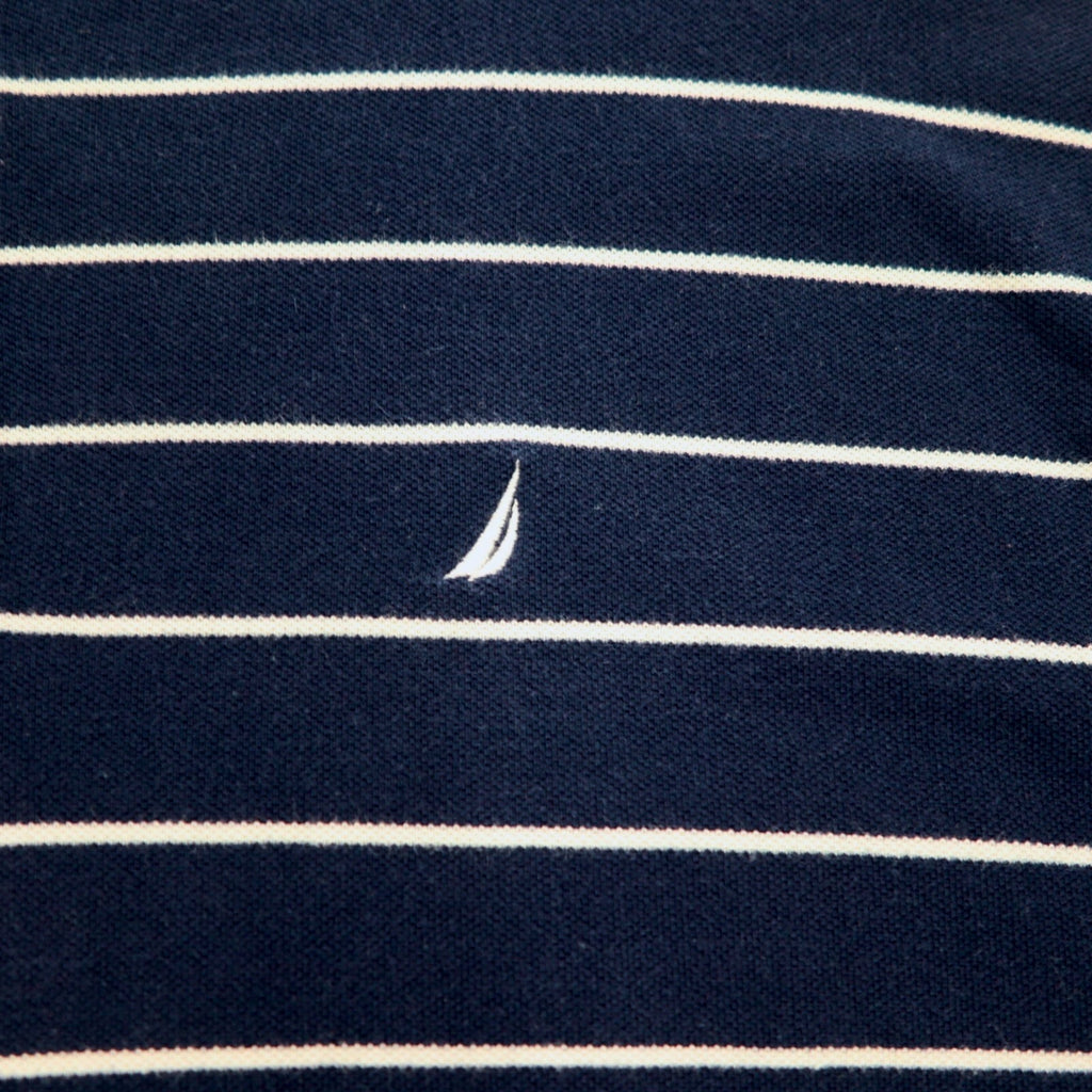 NAUTICA ヘンリーネック ロングスリーブTシャツ ロンT 3XL ネイビー ボーダー ビッグサイズ