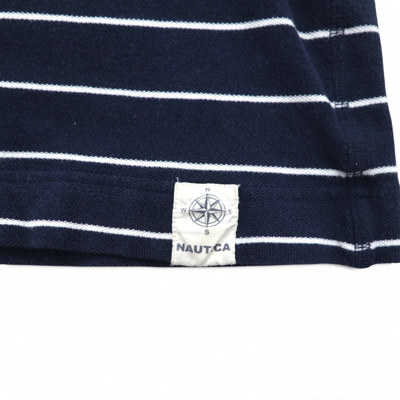 NAUTICA ヘンリーネック ロングスリーブTシャツ ロンT 3XL ネイビー ボーダー ビッグサイズ