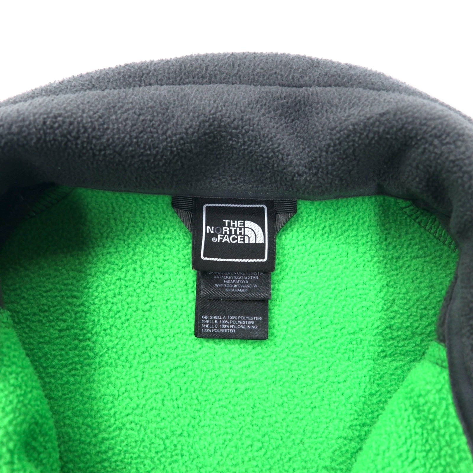 THE NORTH FACE Giacca in pile full zip S verde grigio poliestere ricamo logo monocromatico