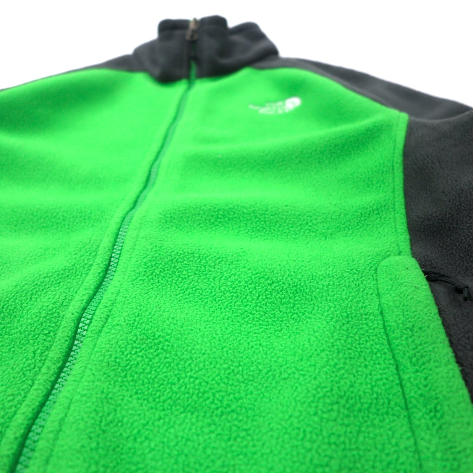 THE NORTH FACE Giacca in pile full zip S verde grigio poliestere ricamo logo monocromatico