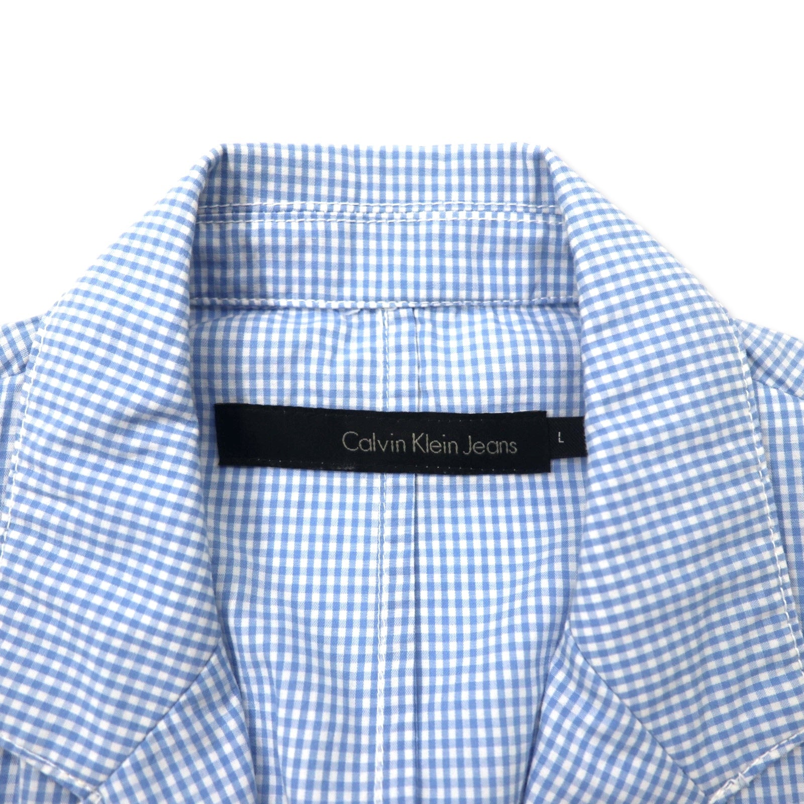 Calvin Klein Jeans Giacca sartoriale 2 bottoni gessata a quadri taglia L cotone blu, mai indossato