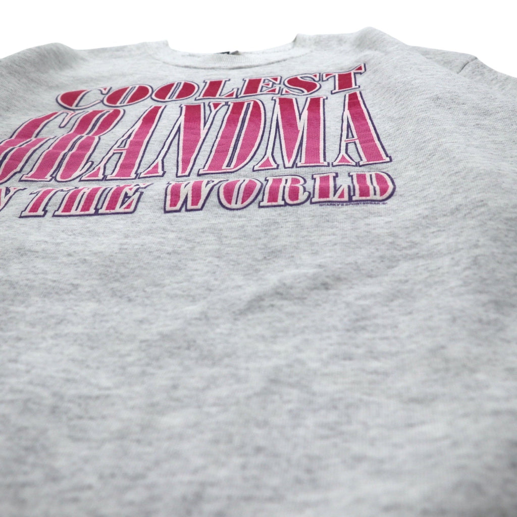 USA, anni '90, felpa stampata Lee, taglia XL, colore grigio, scritta "COOLEST GRANDMA IN THE WORLD"