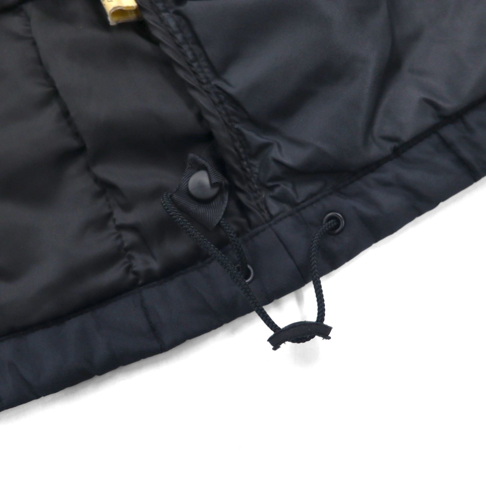 Polo Ralph Lauren 90年代 キルティングジャケット L ネイビー ナイロン 中綿 ドローコード スタンドカラー