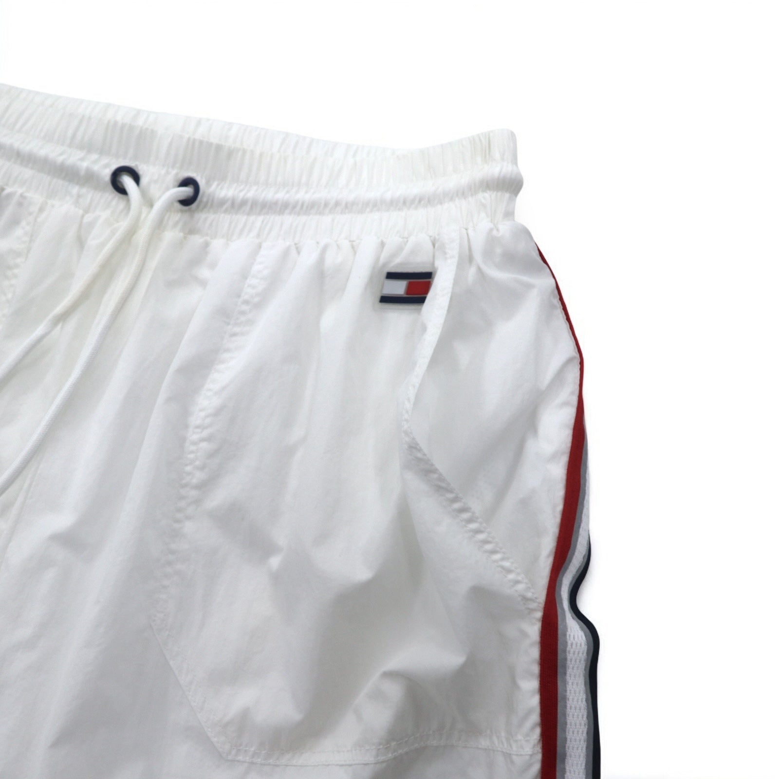 TOMMY HILFIGER SPORT Pantaloni da Tuta in Nylon, Taglia S, Bianchi con Strisce Laterali