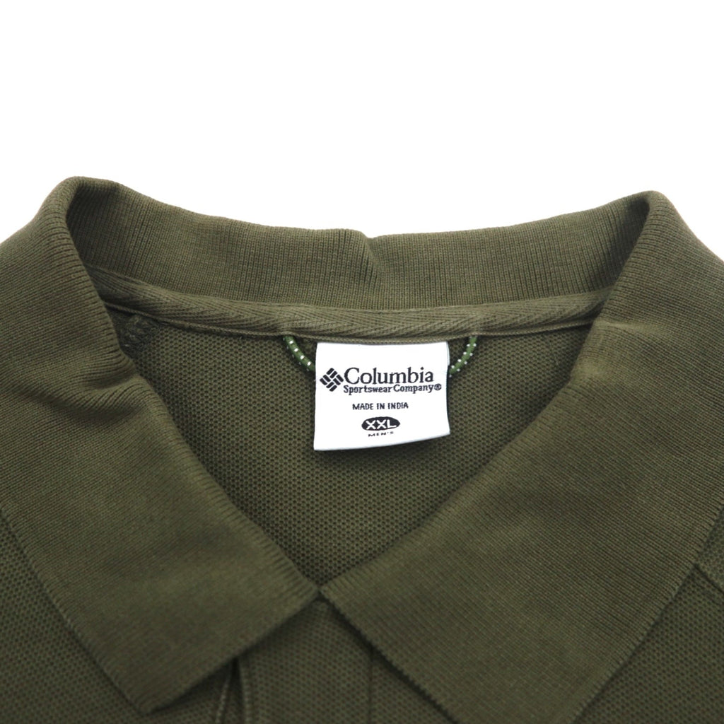 Columbia ポロシャツ 2XL ビッグサイズ カーキ コットン AM2249