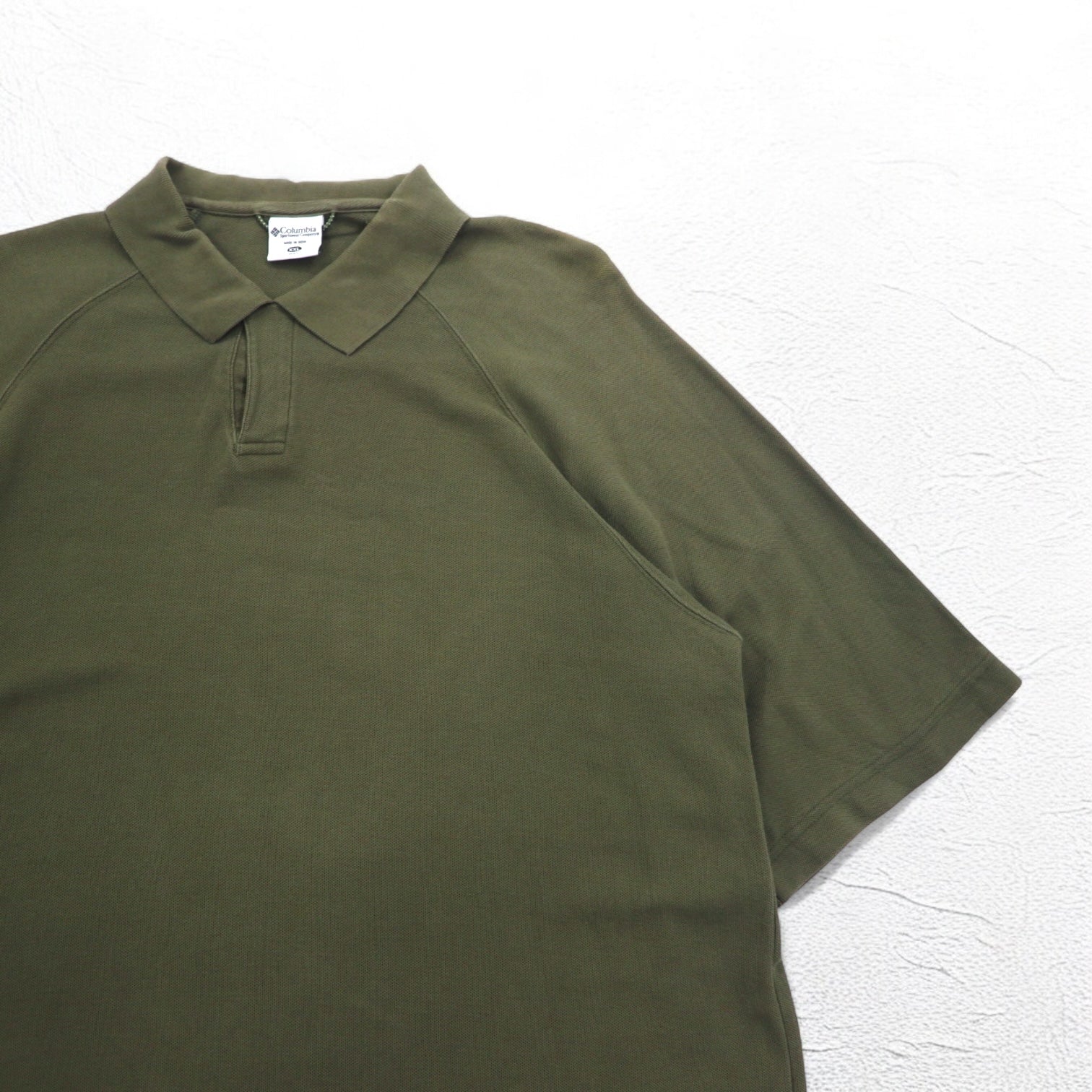 Columbia ポロシャツ 2XL ビッグサイズ カーキ コットン AM2249