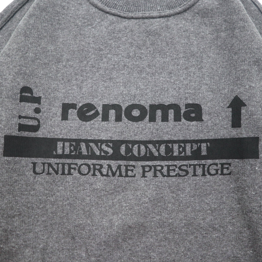 U.P renoma Made in Italy Anni '90 Felpa girocollo mock L Grigia Cotone Felpata