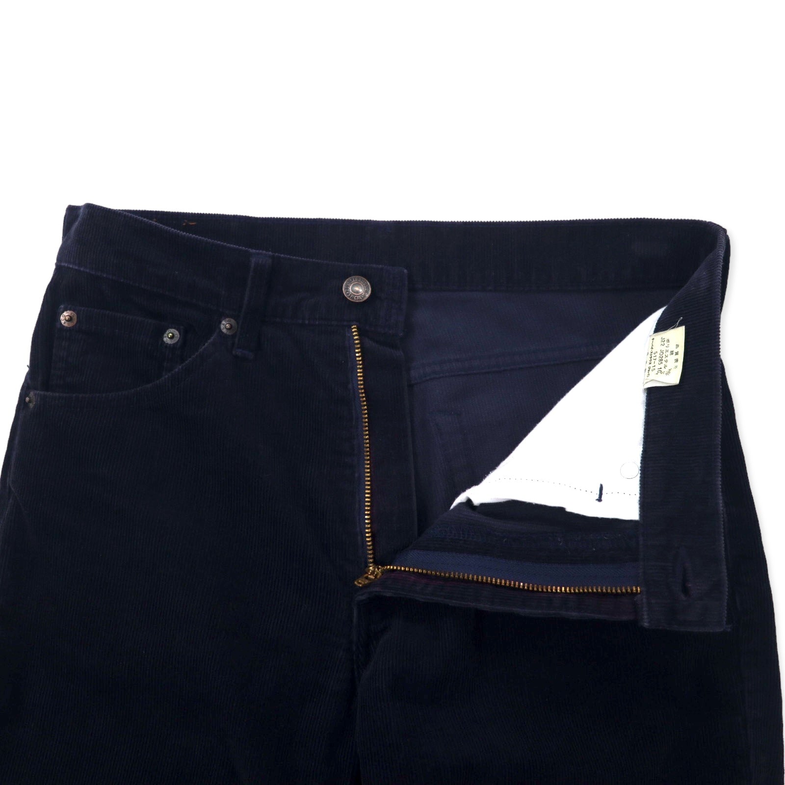 Levi's anni '90 517 bootcut pantaloni in velluto a coste 30 blu navy cotone etichetta bianca 517-15 Made in Japan
