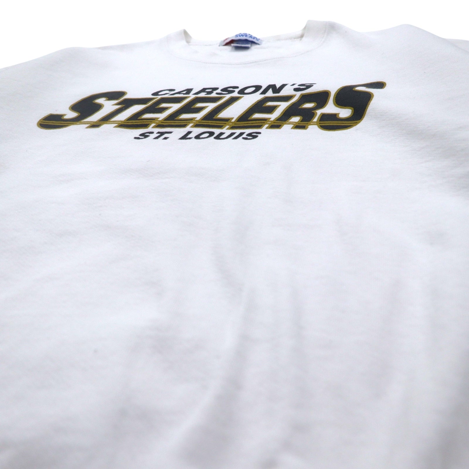 Felpa stampata in cotone JERZEES, anni '90, Made in USA, taglia XL, colore bianco, motivo CARSON'S STEELERS