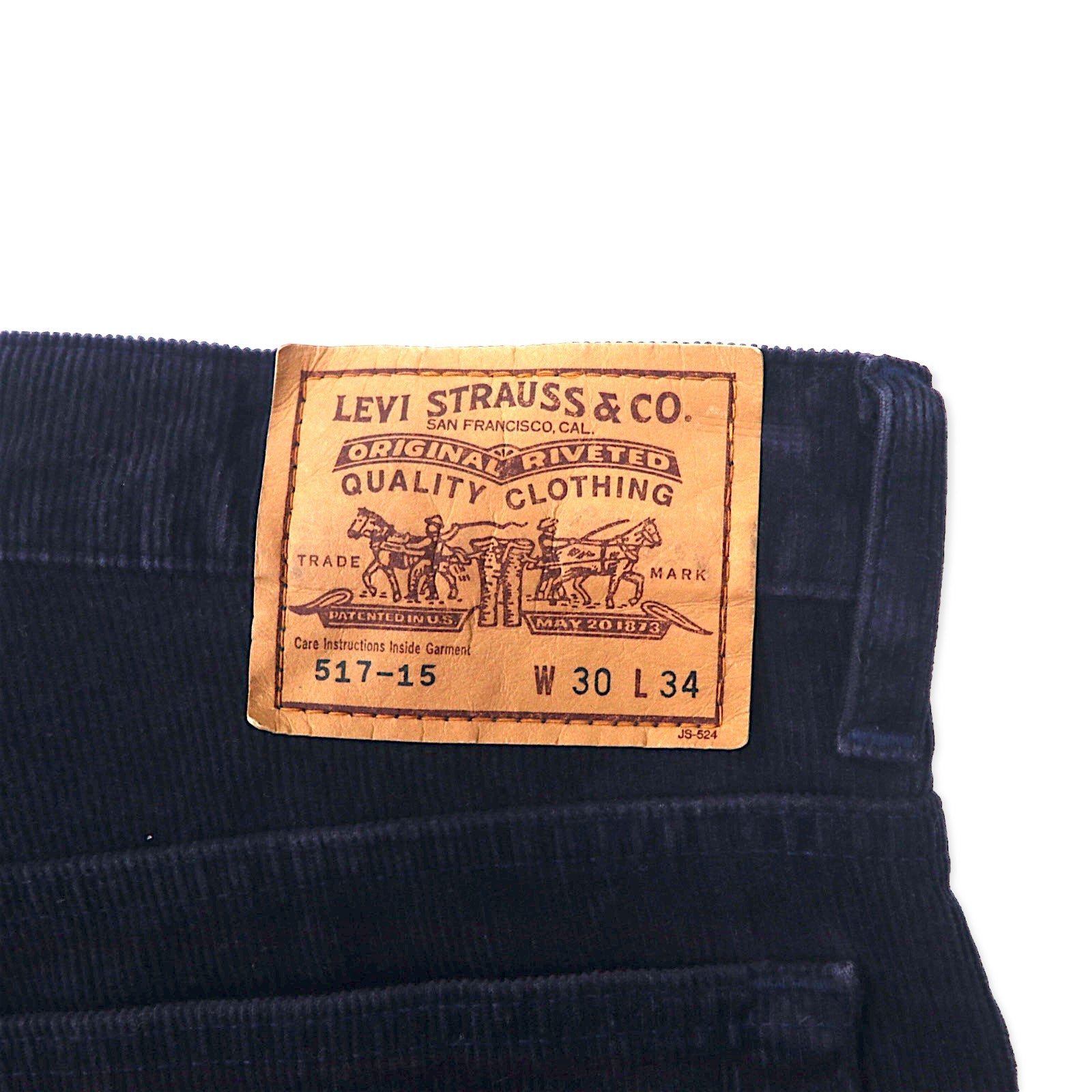 Levi's anni '90 517 bootcut pantaloni in velluto a coste 30 blu navy cotone etichetta bianca 517-15 Made in Japan