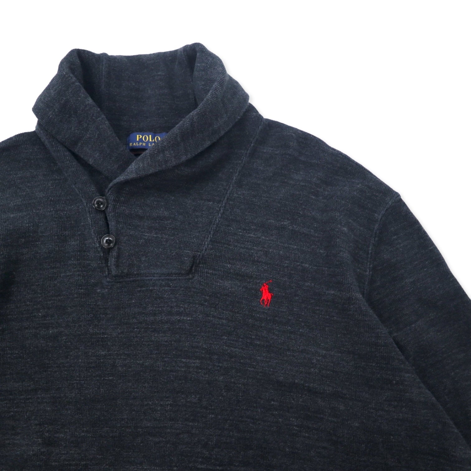 POLO RALPH LAUREN felpa con collo a scialle XL grigia cotone con ricamo piccolo pony