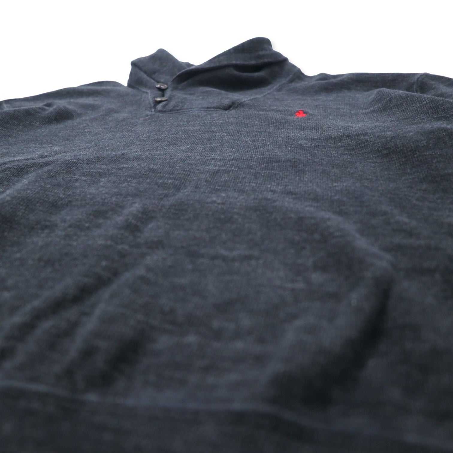 POLO RALPH LAUREN felpa con collo a scialle XL grigia cotone con ricamo piccolo pony