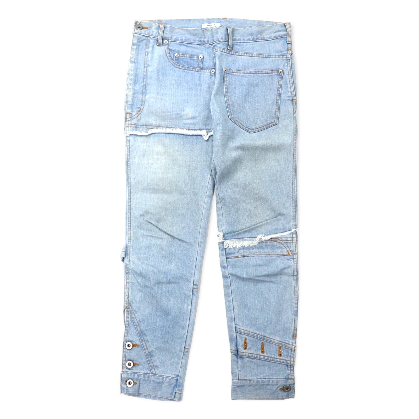 whowhat Pantaloni in denim Puzzle S Blu Cotone Stretch Ricostruiti Rielaborati Fabbricato in Giappone