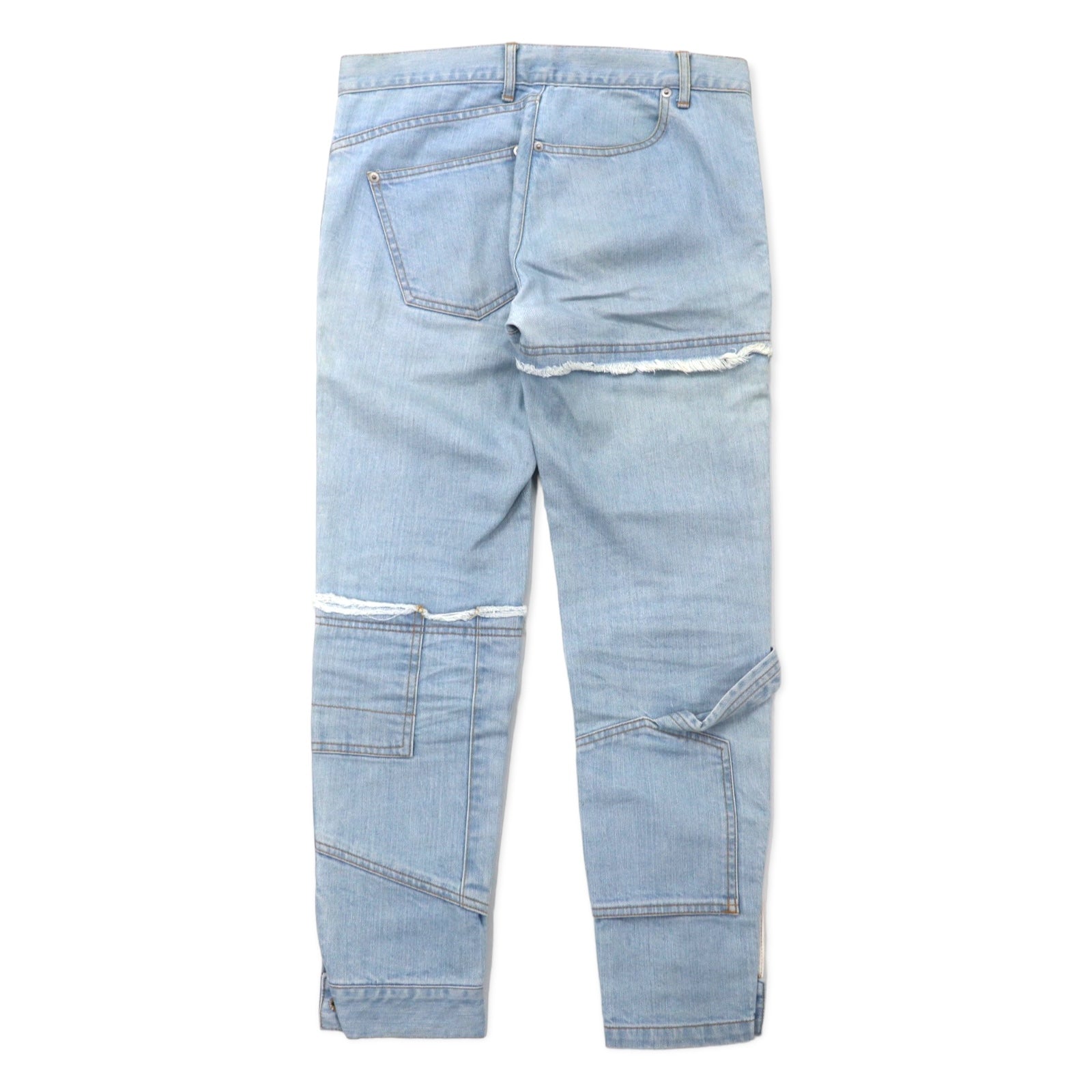 whowhat Pantaloni in denim Puzzle S Blu Cotone Stretch Ricostruiti Rielaborati Fabbricato in Giappone
