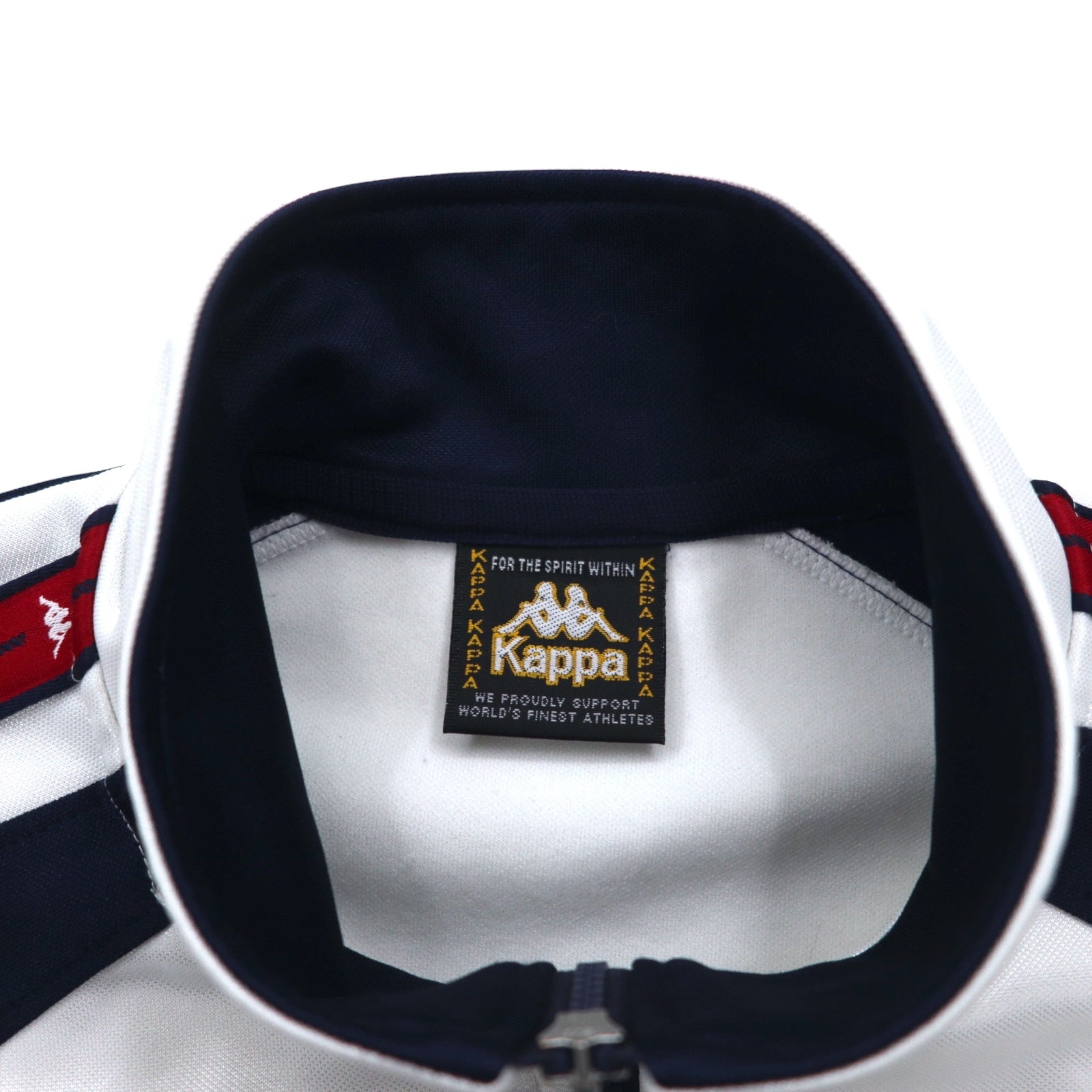 Kappa tuta sportiva anni '90, giacca da pista M, bianca, in poliestere, con strisce laterali, made in Japan