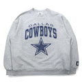 STARTER Made in USA Anni '90 NFL Felpa stampata L Grigio DALLAS COWBOYS Logo ad arco