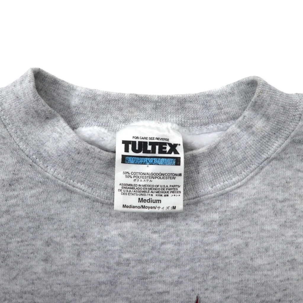 TULTEX 90年代 プリント スウェット M グレー コットン 裏起毛 ST. AUGUSTINE FL メキシコ製