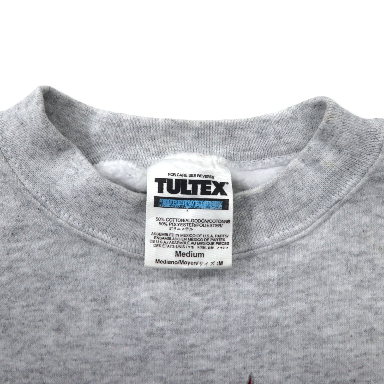 TULTEX 90年代 プリント スウェット M グレー コットン 裏起毛 ST. AUGUSTINE FL メキシコ製