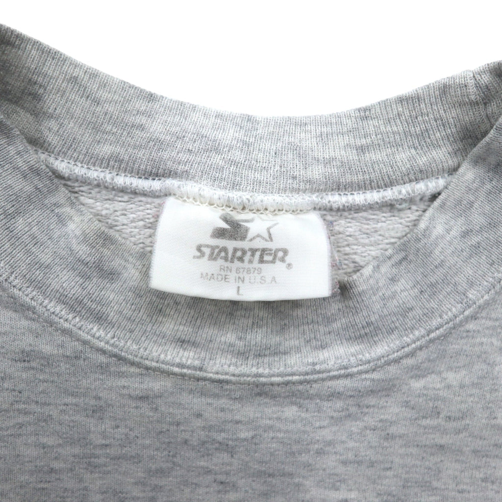 STARTER Made in USA Anni '90 NFL Felpa stampata L Grigio DALLAS COWBOYS Logo ad arco