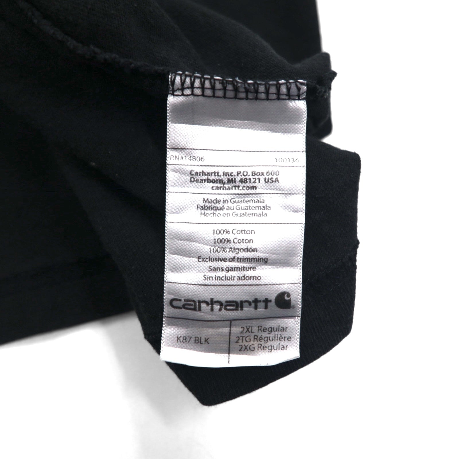 Carhartt T-shirt Original Fit con taschino, "PokeTee", taglia 2XL, nera, vestibilità ampia