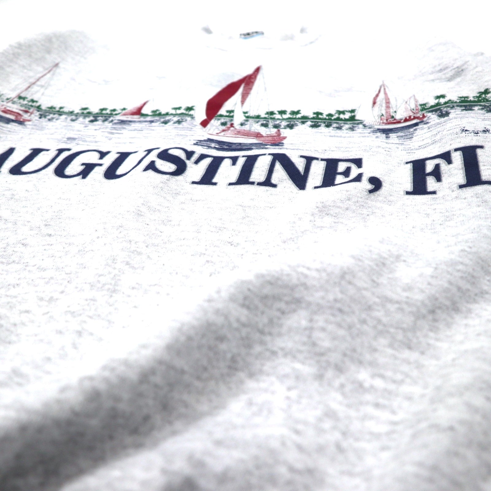 Felpa TULTEX anni '90 stampa M grigia cotone felpata internamente ST. AUGUSTINE FL made in Mexico