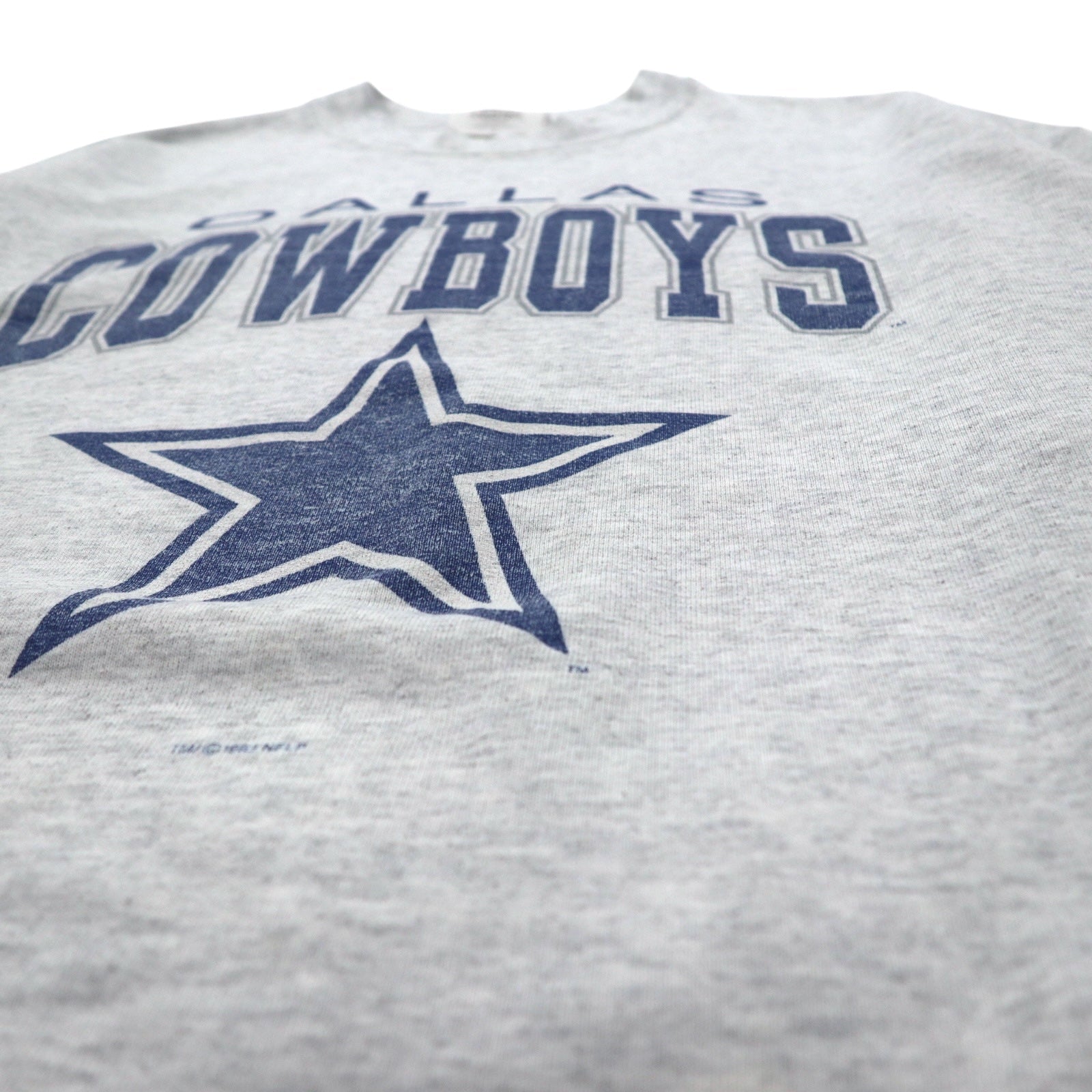 STARTER Made in USA Anni '90 NFL Felpa stampata L Grigio DALLAS COWBOYS Logo ad arco