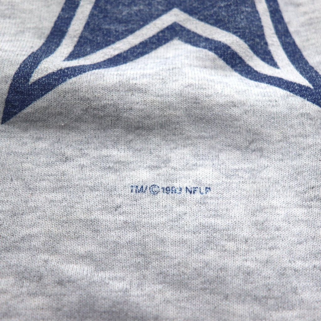 STARTER Made in USA Anni '90 NFL Felpa stampata L Grigio DALLAS COWBOYS Logo ad arco