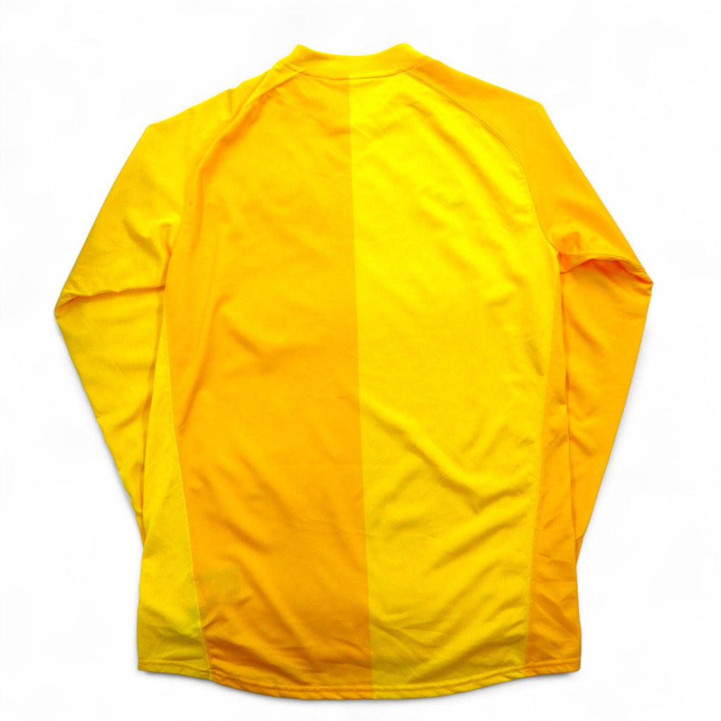 NIKE Anni 2000 Manchester United Maglia da Gioco Calcio Uniforme Maglia a Maniche Lunghe L Giallo DRI-FIT