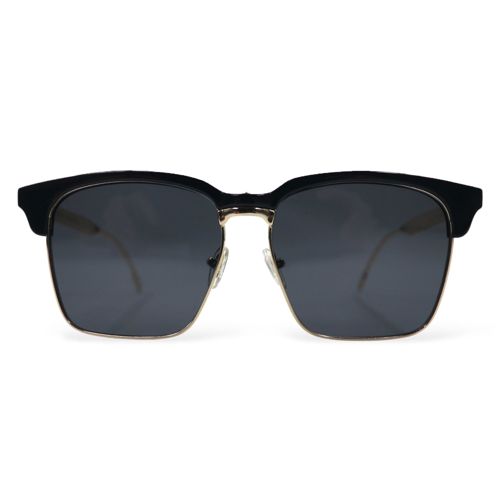 GENTLE MONSTER Occhiali da sole, semi-rimless, Clubmaster, quadrati, nero, oro 2017 55◻︎15-139