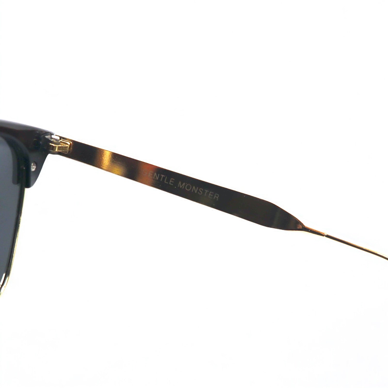 GENTLE MONSTER Occhiali da sole, semi-rimless, Clubmaster, quadrati, nero, oro 2017 55◻︎15-139