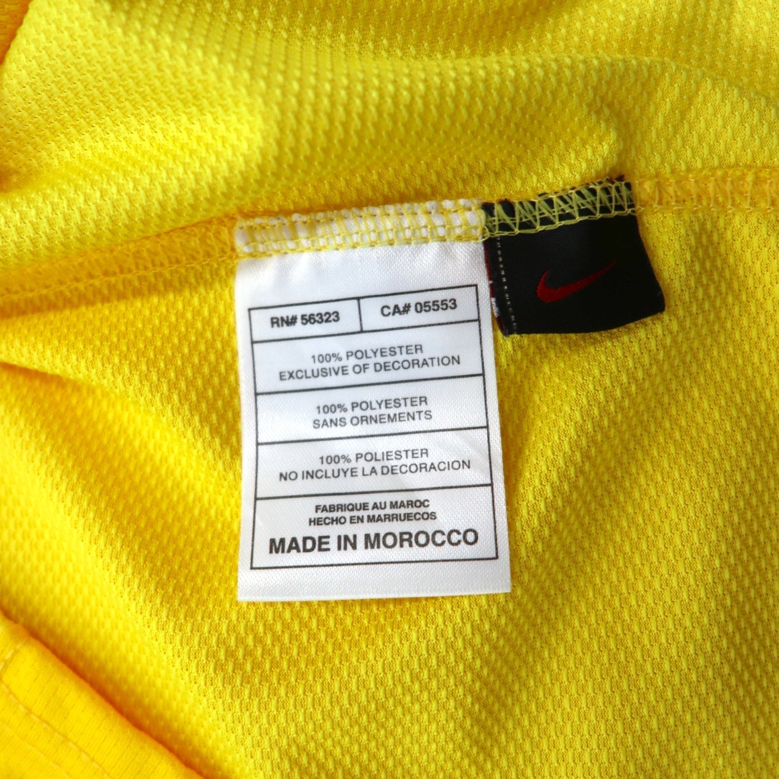 NIKE Anni 2000 Manchester United Maglia da Gioco Calcio Uniforme Maglia a Maniche Lunghe L Giallo DRI-FIT
