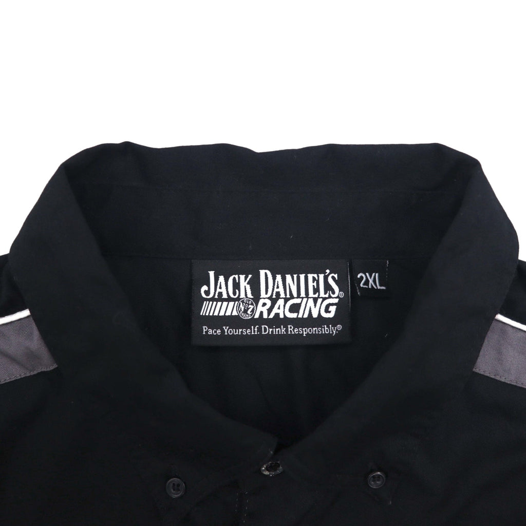 JACK DANIEL'S RACING Jack Daniel's Maglietta a Maniche Corte Racing 2XL Nera Logo Fronte/Retro Ricamato