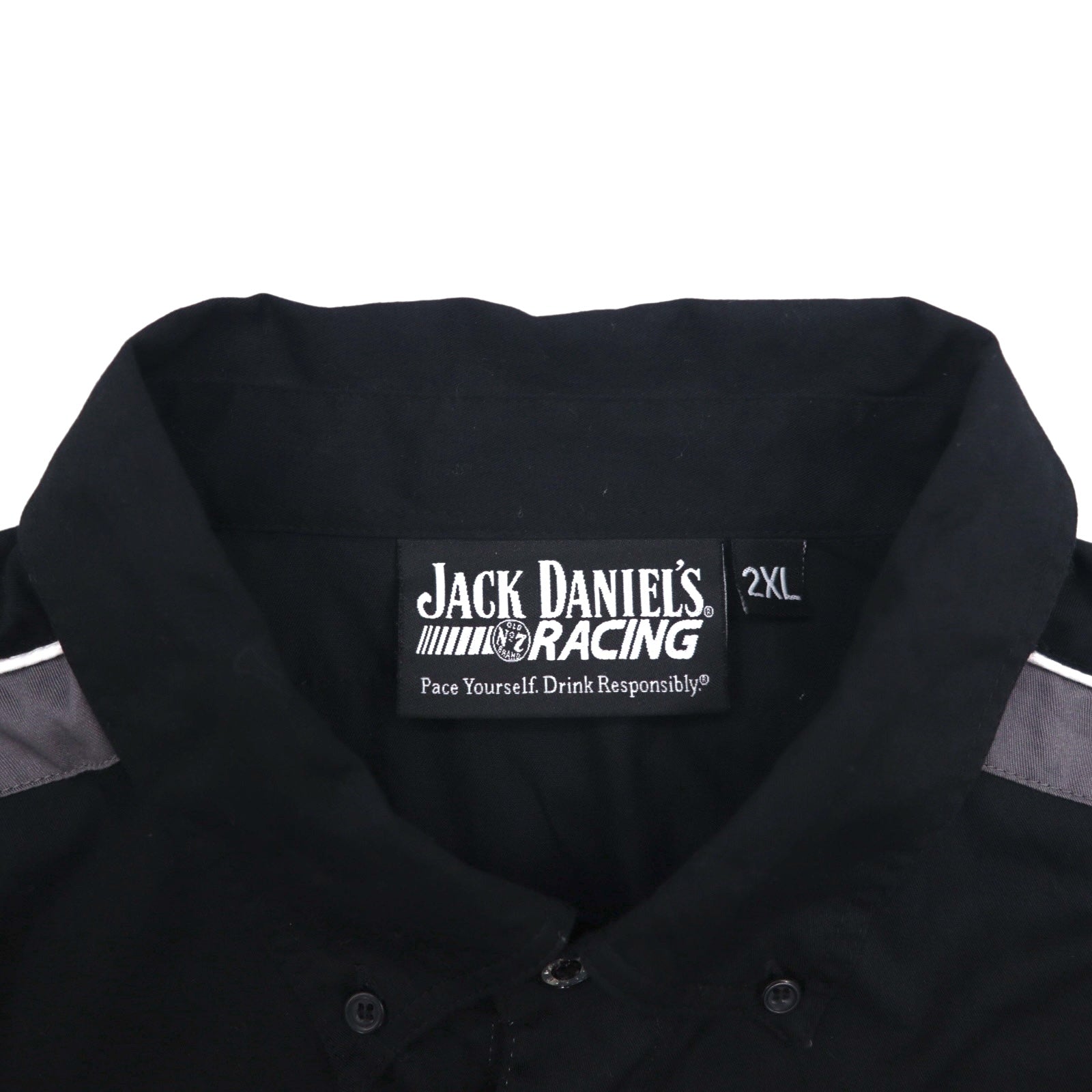 JACK DANIEL'S RACING Jack Daniel's Maglietta a Maniche Corte Racing 2XL Nera Logo Fronte/Retro Ricamato