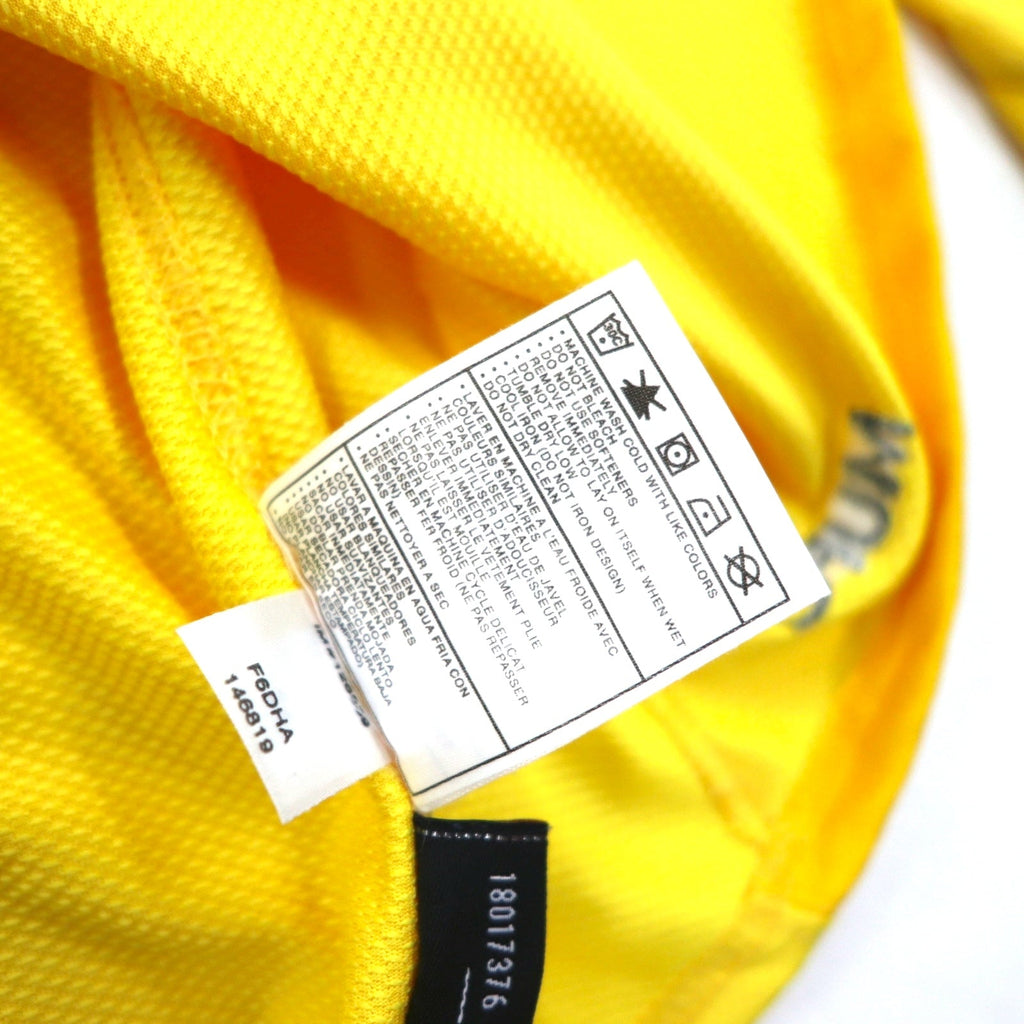 NIKE Anni 2000 Manchester United Maglia da Gioco Calcio Uniforme Maglia a Maniche Lunghe L Giallo DRI-FIT