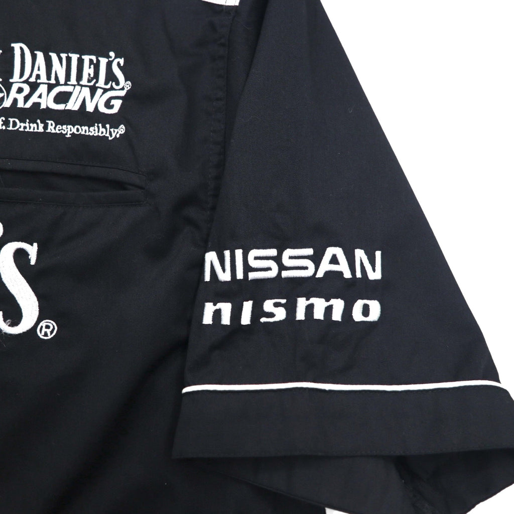 JACK DANIEL'S RACING Jack Daniel's Maglietta a Maniche Corte Racing 2XL Nera Logo Fronte/Retro Ricamato