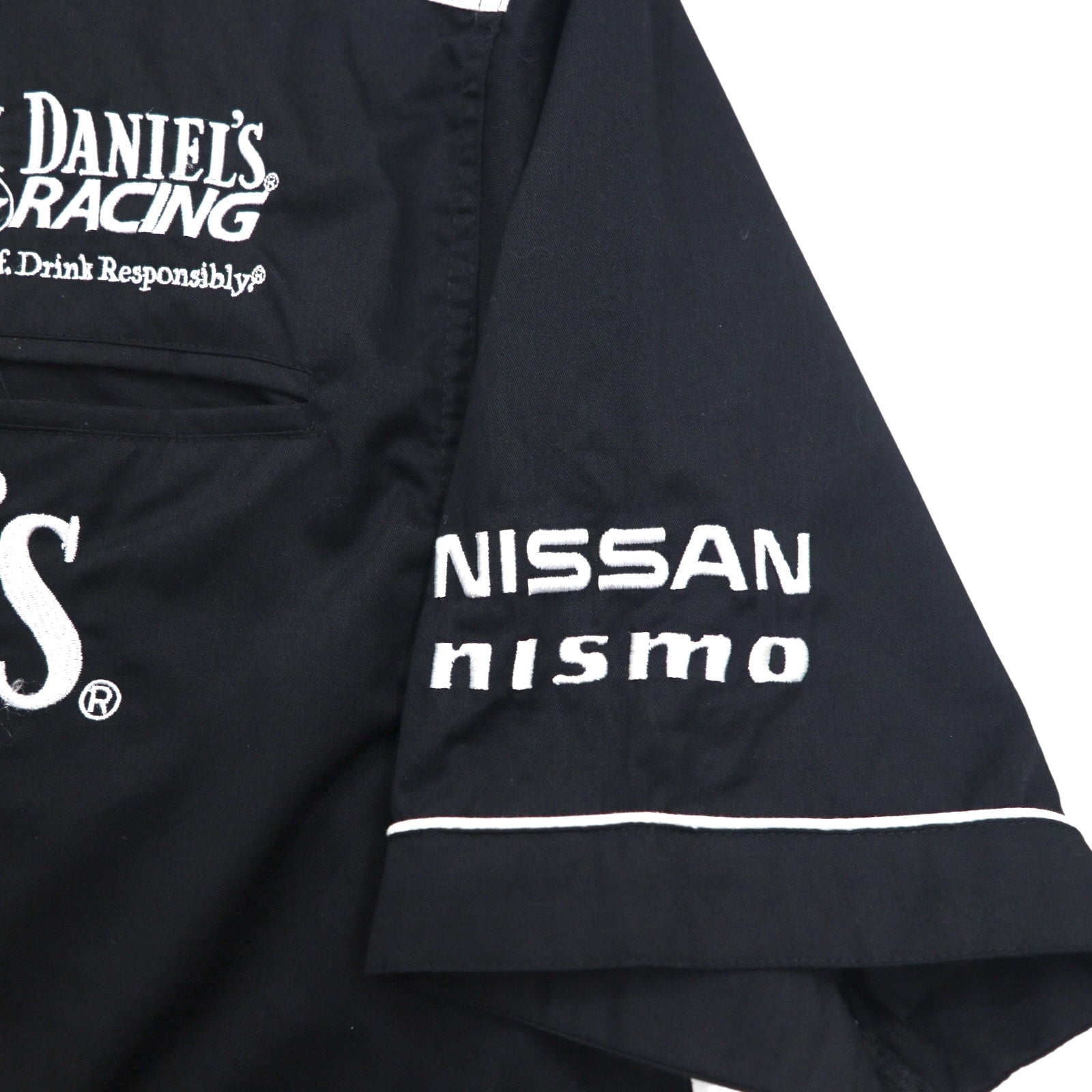 JACK DANIEL'S RACING Jack Daniel's Maglietta a Maniche Corte Racing 2XL Nera Logo Fronte/Retro Ricamato