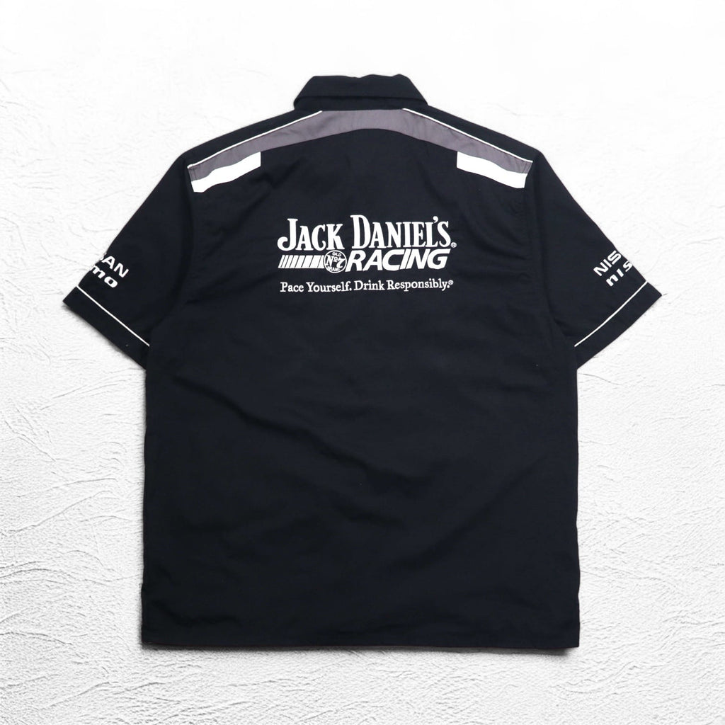 JACK DANIEL'S RACING Jack Daniel's Maglietta a Maniche Corte Racing 2XL Nera Logo Fronte/Retro Ricamato