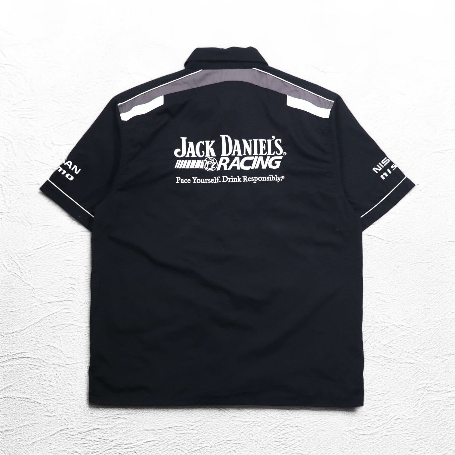 JACK DANIEL'S RACING Jack Daniel's Maglietta a Maniche Corte Racing 2XL Nera Logo Fronte/Retro Ricamato