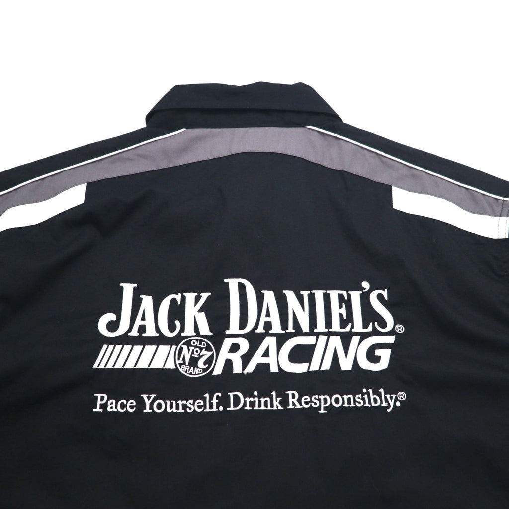 JACK DANIEL'S RACING Jack Daniel's Maglietta a Maniche Corte Racing 2XL Nera Logo Fronte/Retro Ricamato