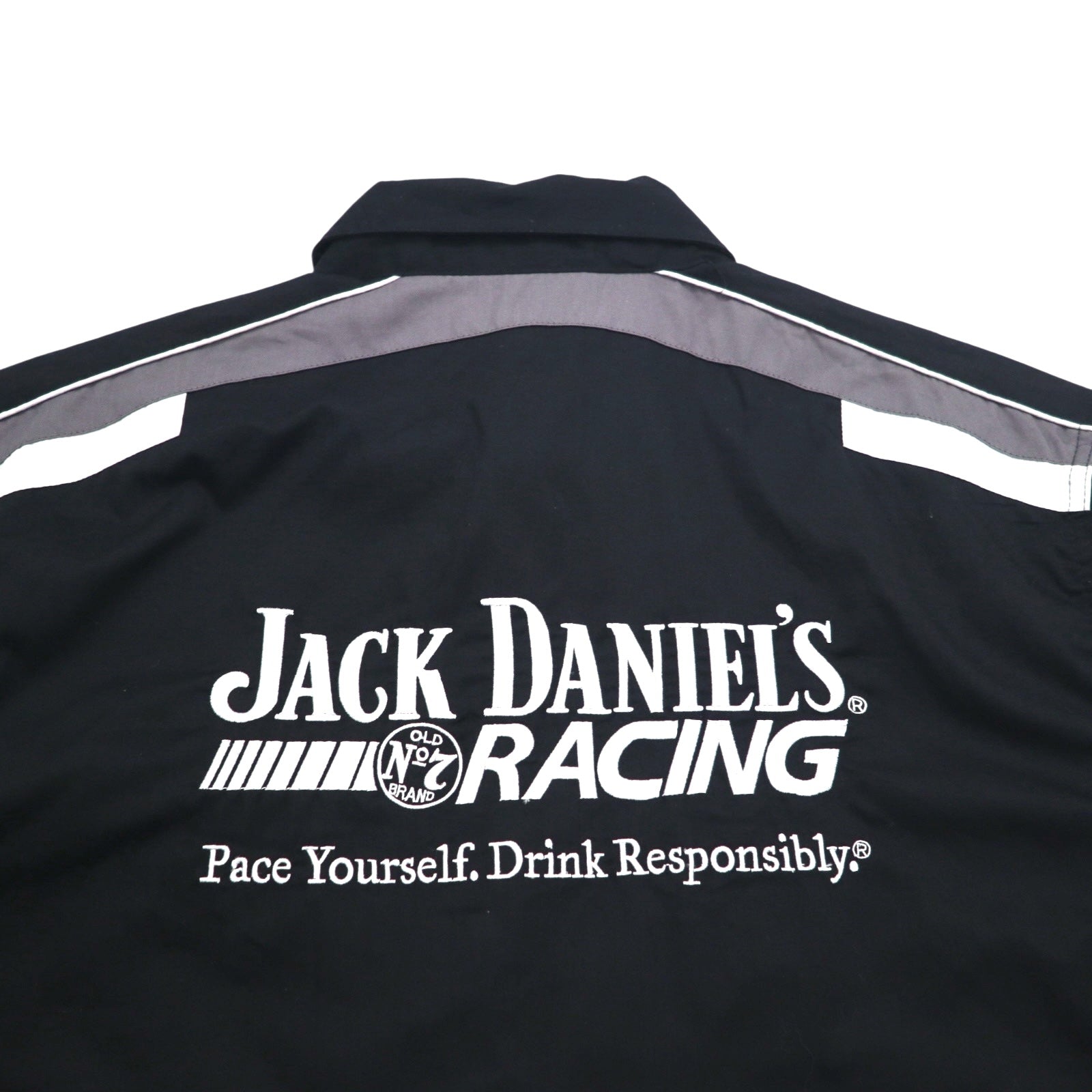 JACK DANIEL'S RACING Jack Daniel's Maglietta a Maniche Corte Racing 2XL Nera Logo Fronte/Retro Ricamato