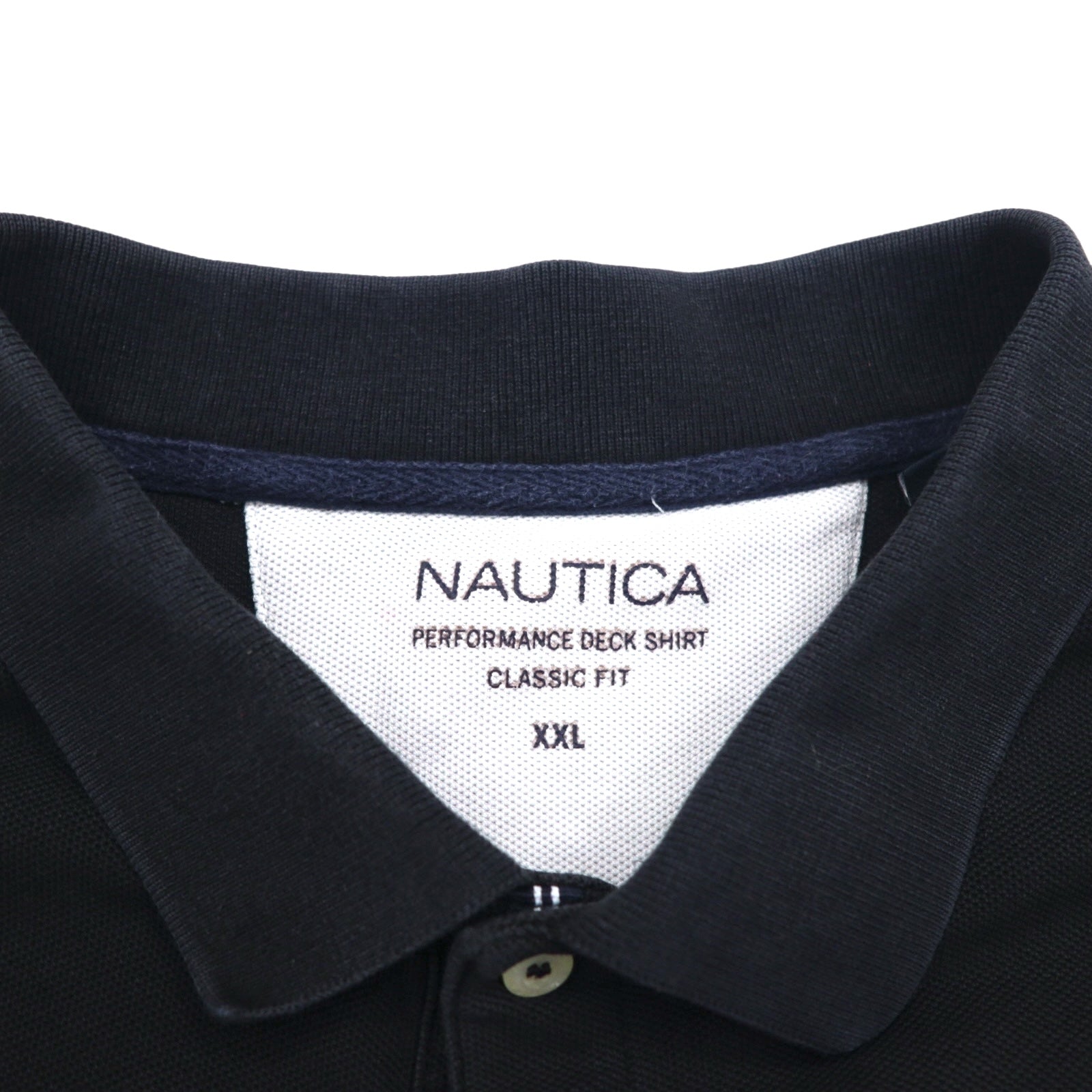 NAUTICA Polo Classica 2XL, nera, in piqué, con logo ricamato