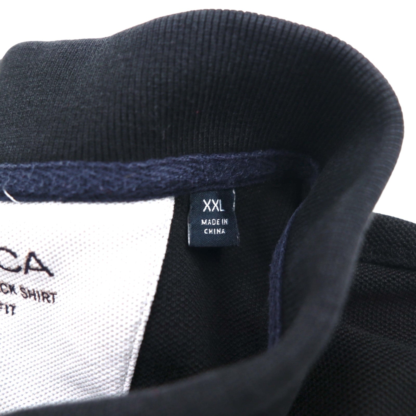 NAUTICA Polo Classica 2XL, nera, in piqué, con logo ricamato