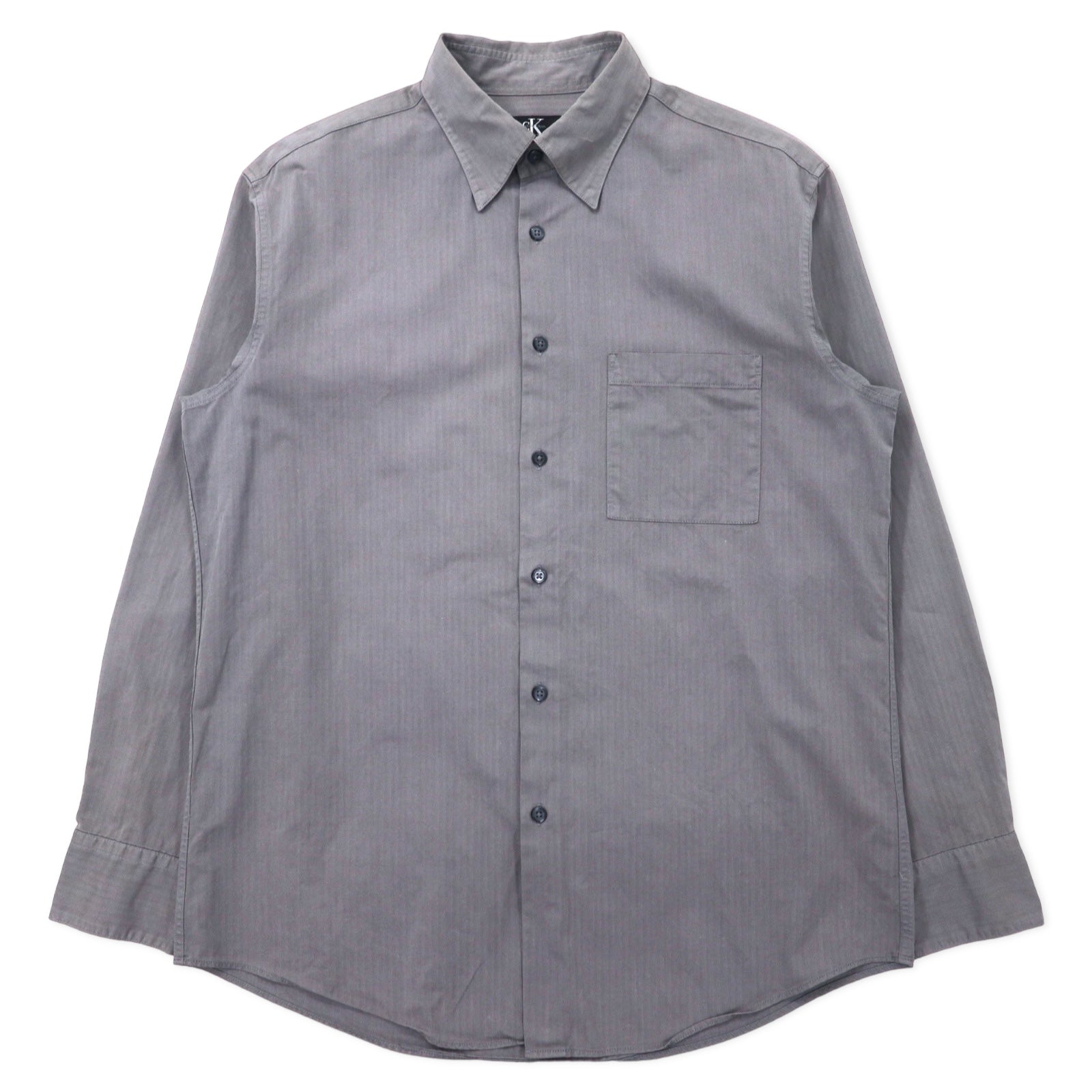Camicia CK Calvin Klein a righe a spina di pesce XL grigia cotone