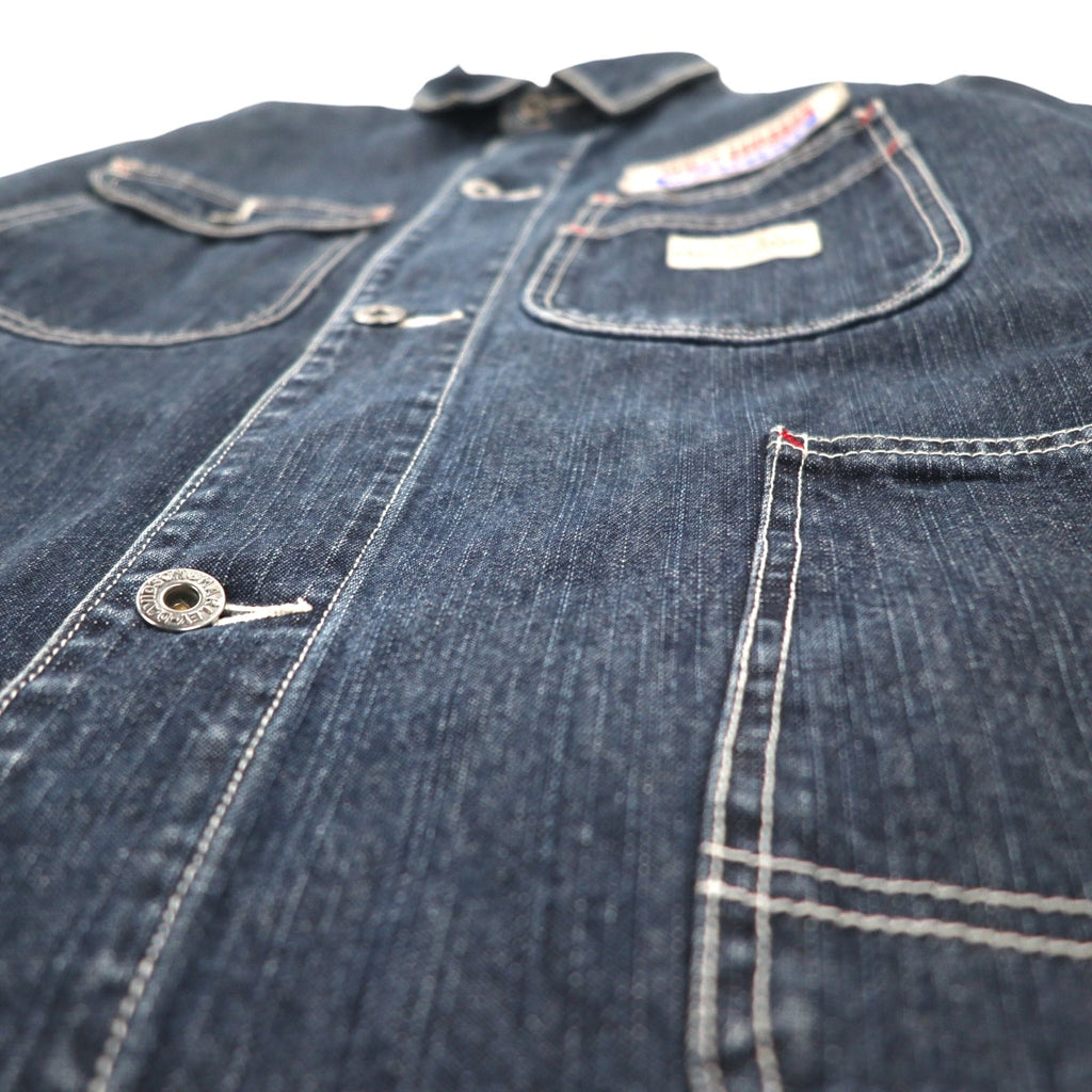 HARLEY DAVIDSON Salopette in denim L indaco blu cotone toppa