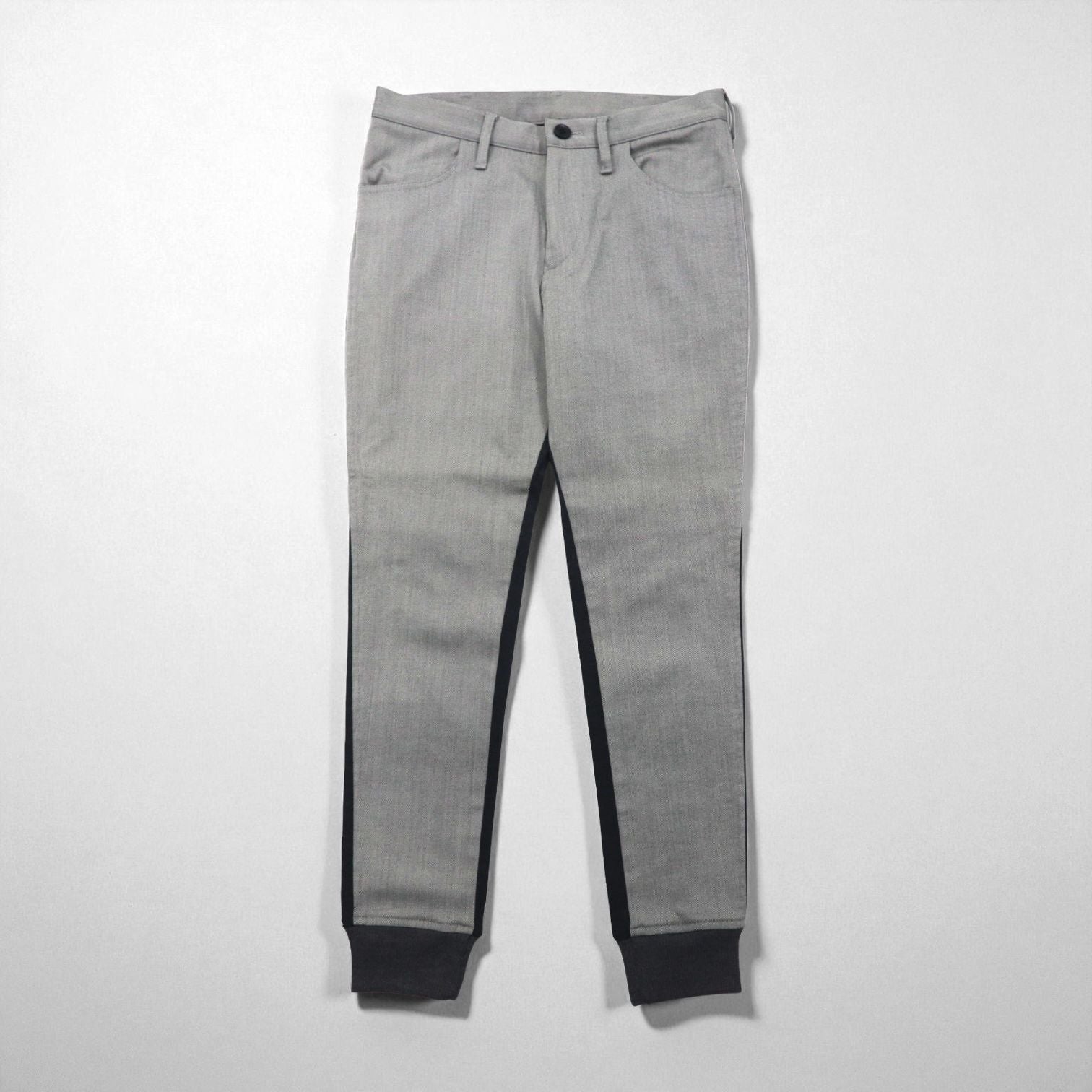 Y's ( Yohji Yamamoto ) 切替ジョガーパンツ デザイン スラックス S ウール 裾リブ ツートーン YP-P05-104 日本製