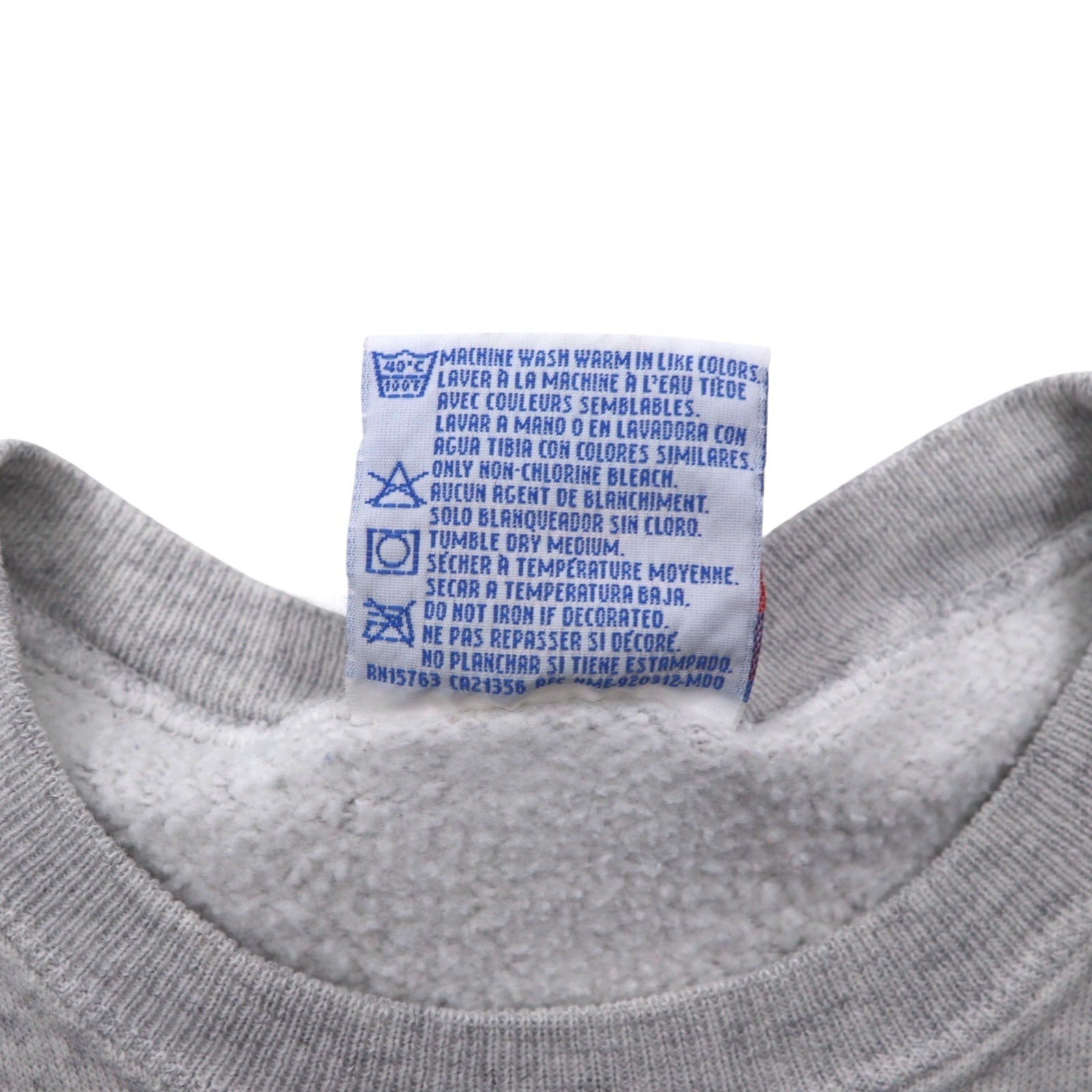 Hanes anni '90, made in USA, felpa stampata pesante, XL, grigio, cotone, 1992