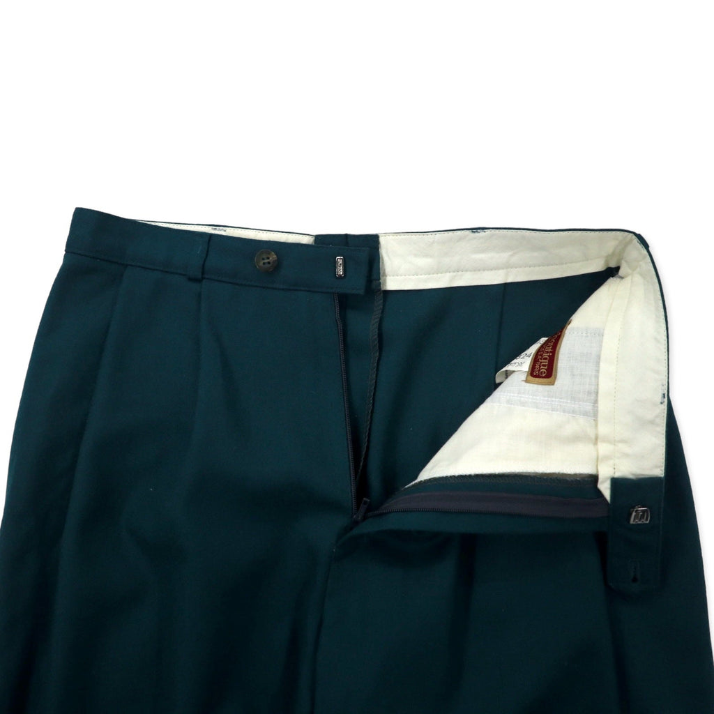 BOUTIQUE by Elegance S.A. Paris Made in West Germany Anni '80 Pantaloni ampi a due pinces 40 Lana Verde Vintage Europeo