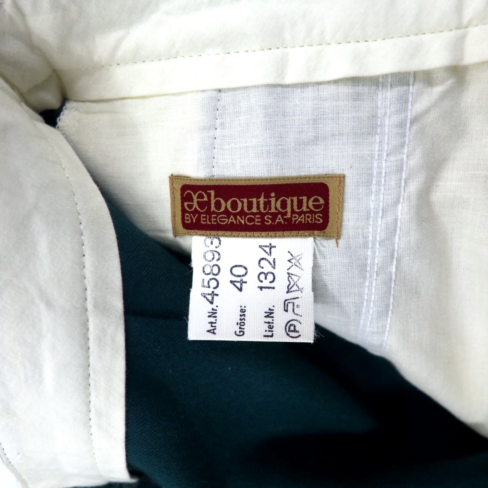 BOUTIQUE by Elegance S.A. Paris Made in West Germany Anni '80 Pantaloni ampi a due pinces 40 Lana Verde Vintage Europeo